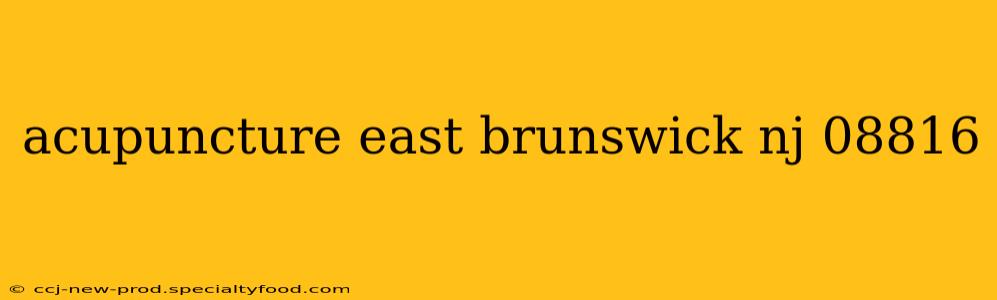 acupuncture east brunswick nj 08816