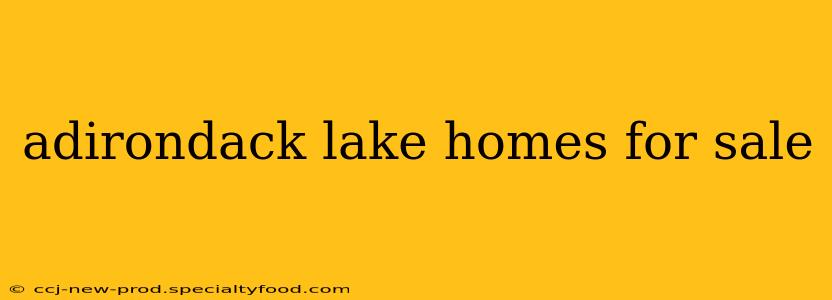adirondack lake homes for sale