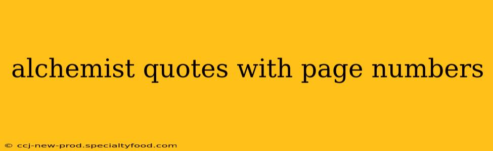alchemist quotes with page numbers