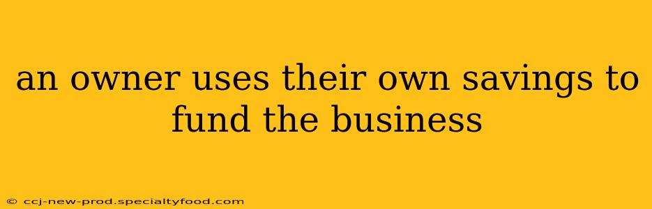 an owner uses their own savings to fund the business