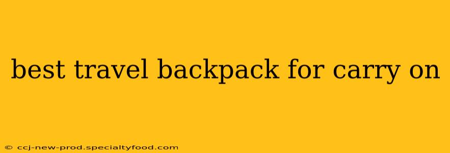 best travel backpack for carry on