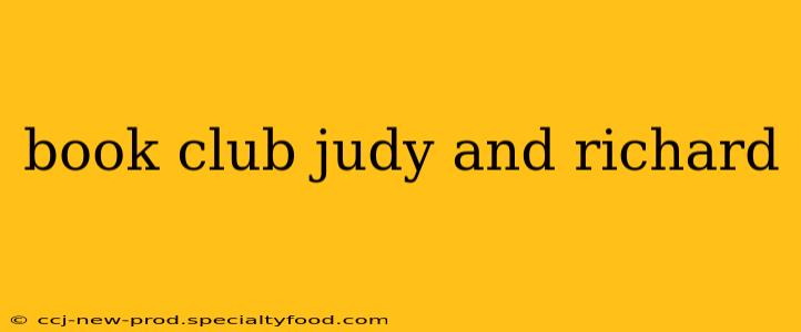 book club judy and richard