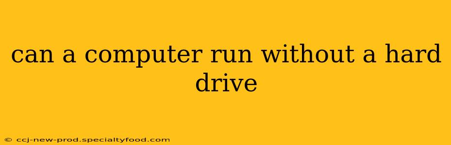 can a computer run without a hard drive