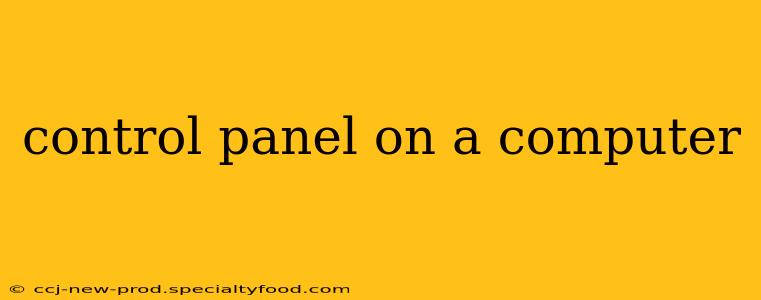 control panel on a computer