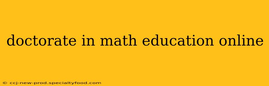 doctorate in math education online