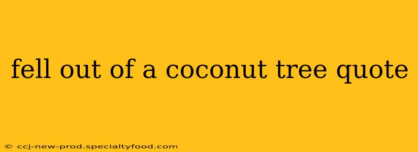 fell out of a coconut tree quote