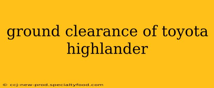 ground clearance of toyota highlander