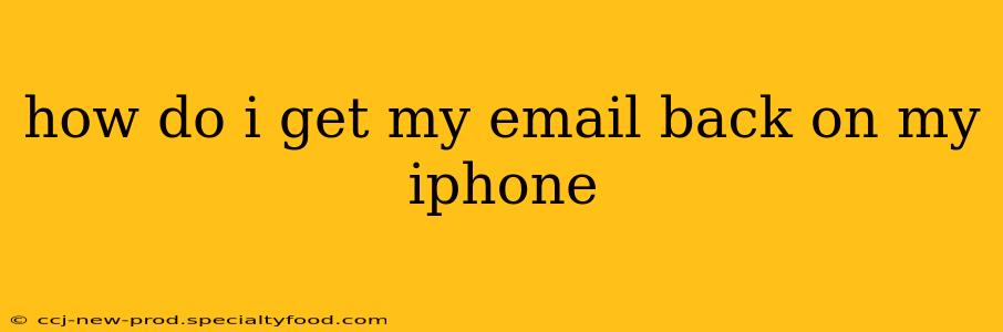 how do i get my email back on my iphone