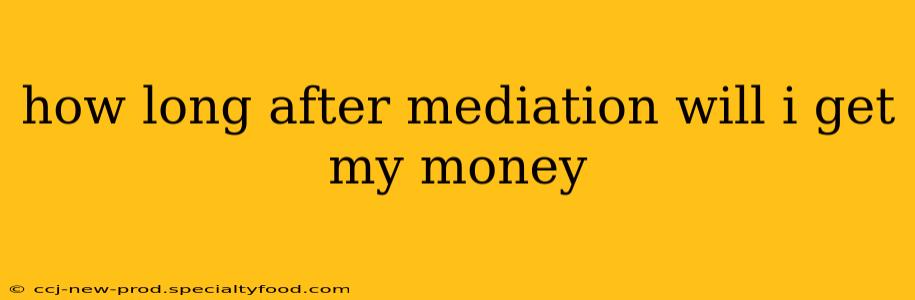 how long after mediation will i get my money