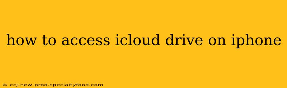 how to access icloud drive on iphone