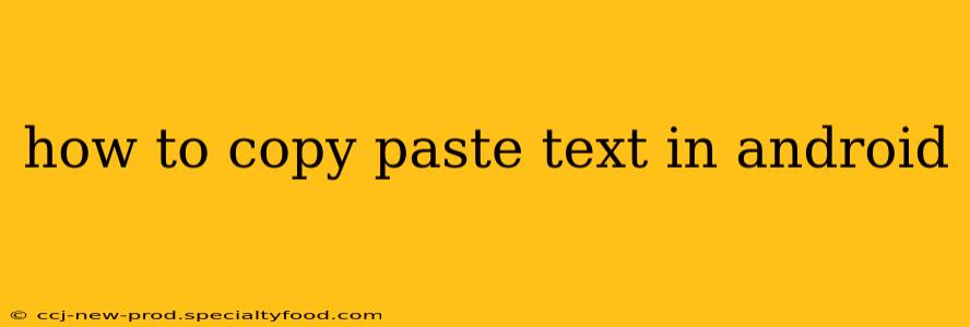 how to copy paste text in android