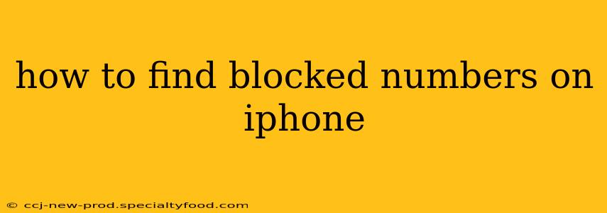 how to find blocked numbers on iphone