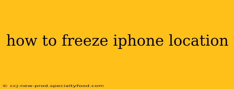 how to freeze iphone location