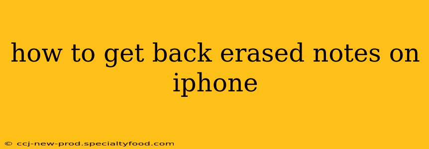 how to get back erased notes on iphone