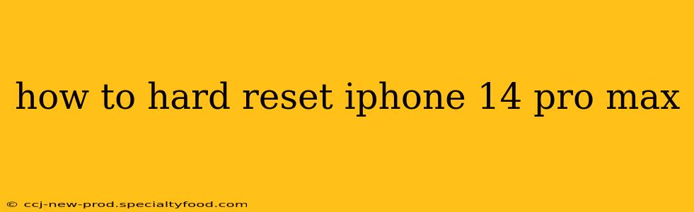 how to hard reset iphone 14 pro max