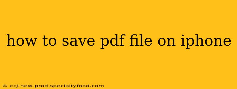 how to save pdf file on iphone