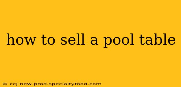 how to sell a pool table