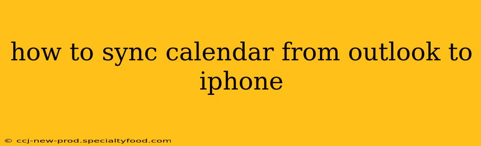 how to sync calendar from outlook to iphone