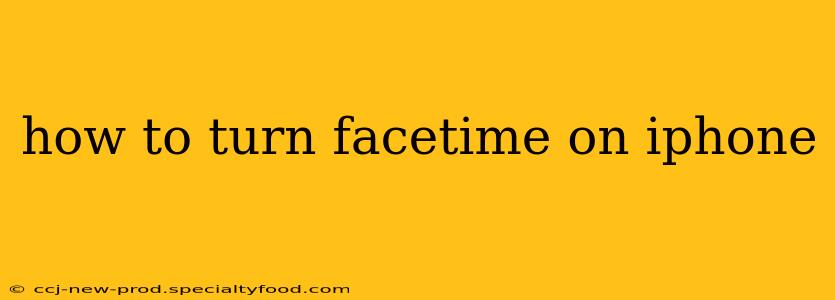 how to turn facetime on iphone