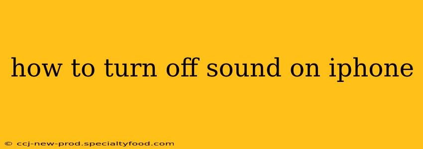 how to turn off sound on iphone