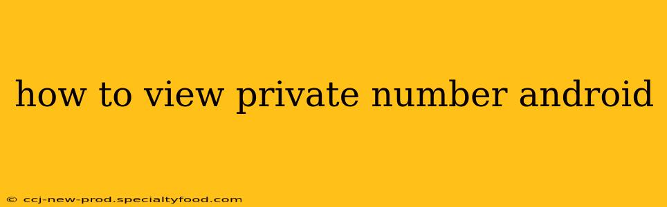 how to view private number android