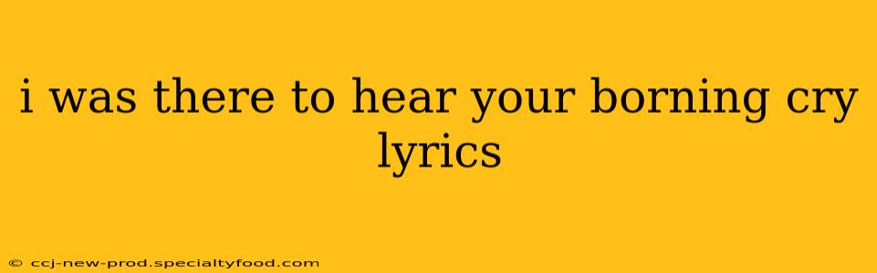 i was there to hear your borning cry lyrics