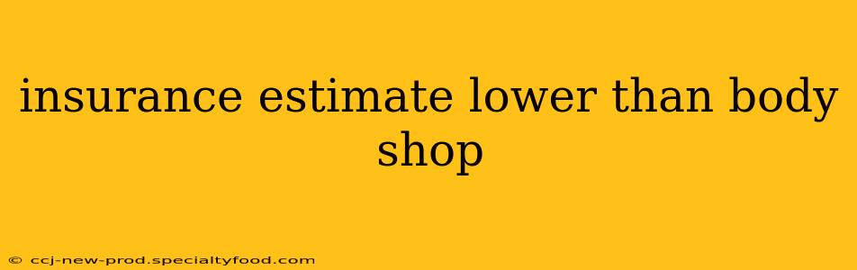 insurance estimate lower than body shop