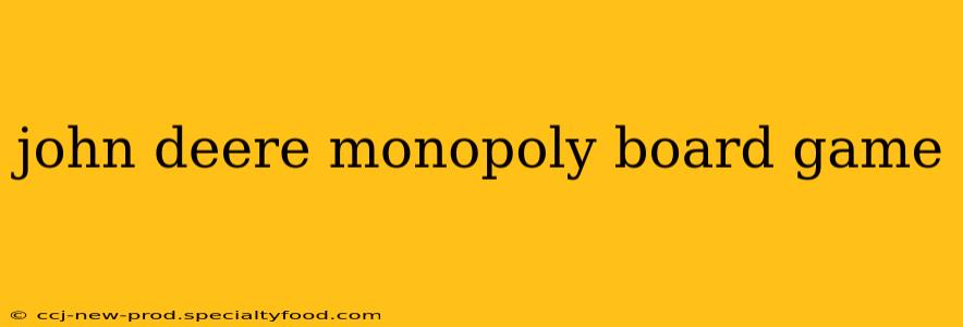 john deere monopoly board game