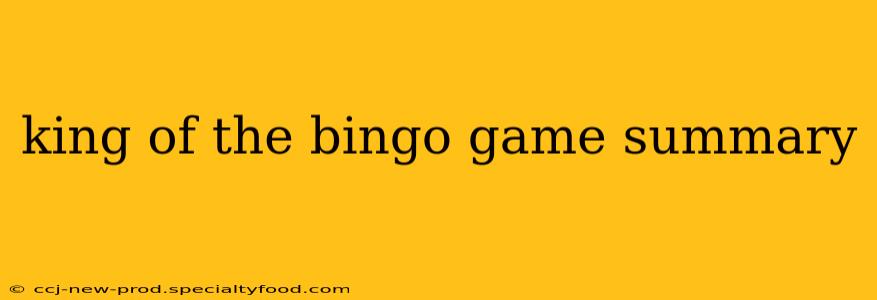 king of the bingo game summary