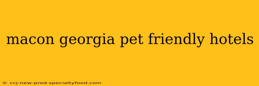 macon georgia pet friendly hotels