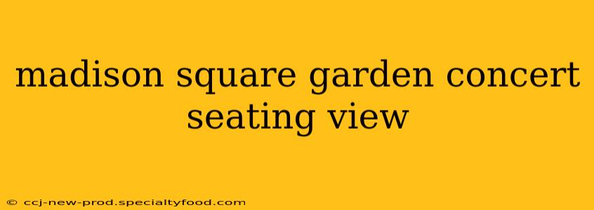 madison square garden concert seating view