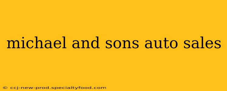 michael and sons auto sales