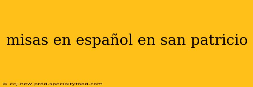misas en español en san patricio