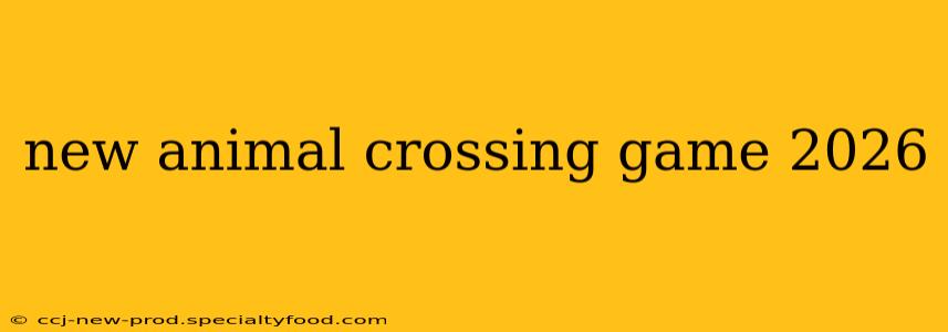 new animal crossing game 2026