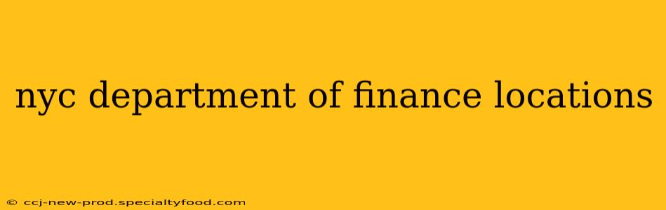 nyc department of finance locations