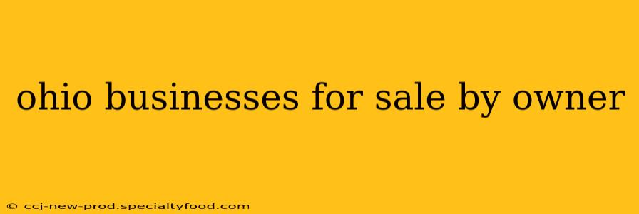 ohio businesses for sale by owner