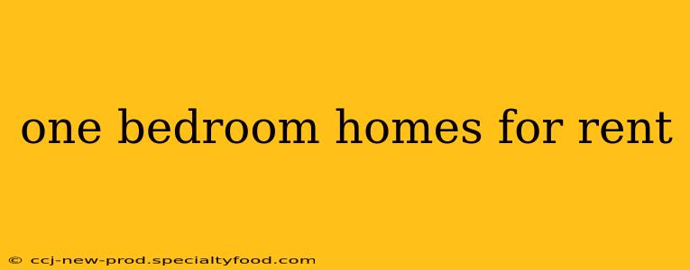 one bedroom homes for rent