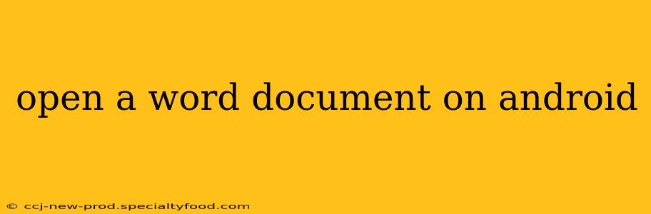 open a word document on android