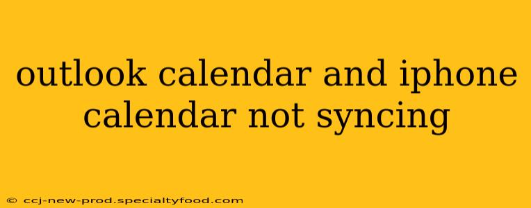 outlook calendar and iphone calendar not syncing