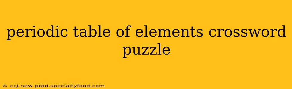 periodic table of elements crossword puzzle