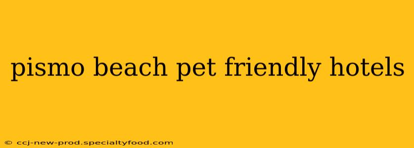 pismo beach pet friendly hotels