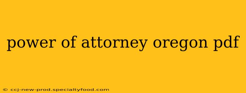 power of attorney oregon pdf