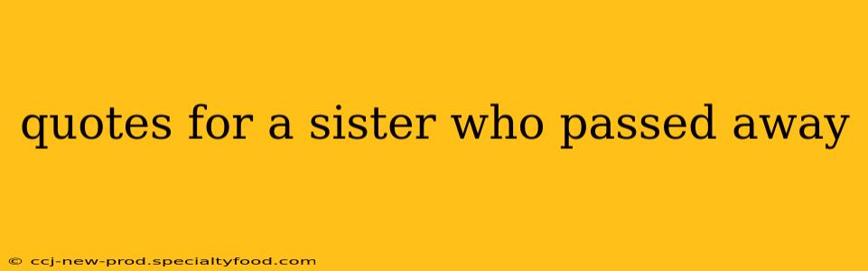 quotes for a sister who passed away