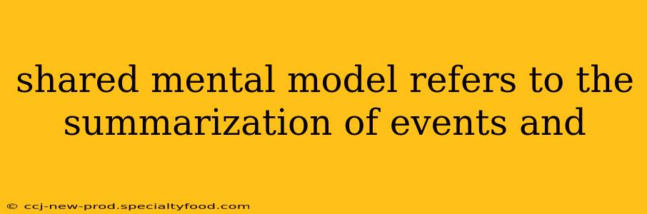 shared mental model refers to the summarization of events and