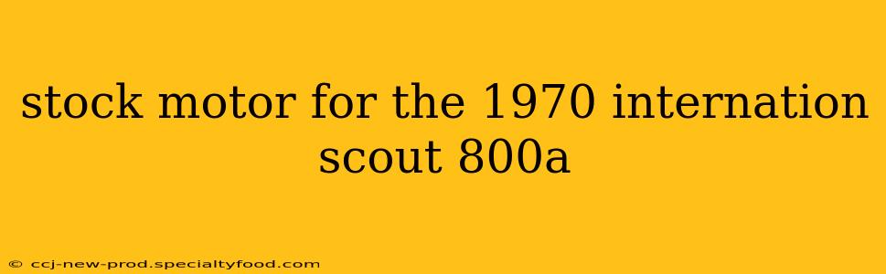 stock motor for the 1970 internation scout 800a
