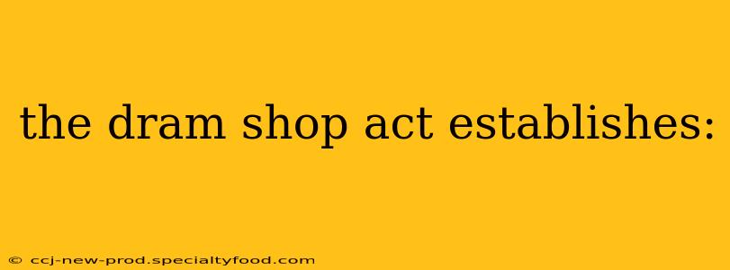 the dram shop act establishes: