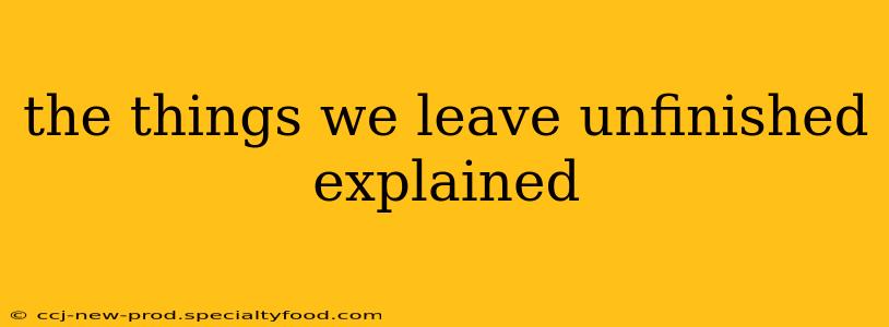 the things we leave unfinished explained