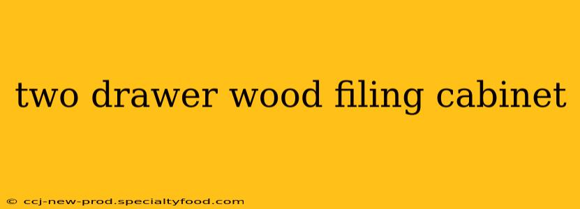 two drawer wood filing cabinet