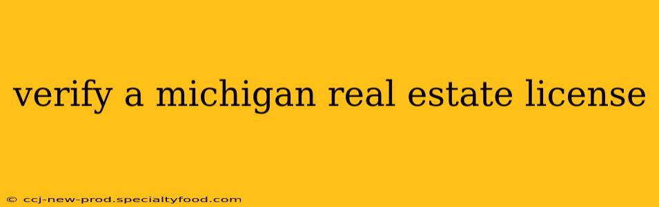 verify a michigan real estate license