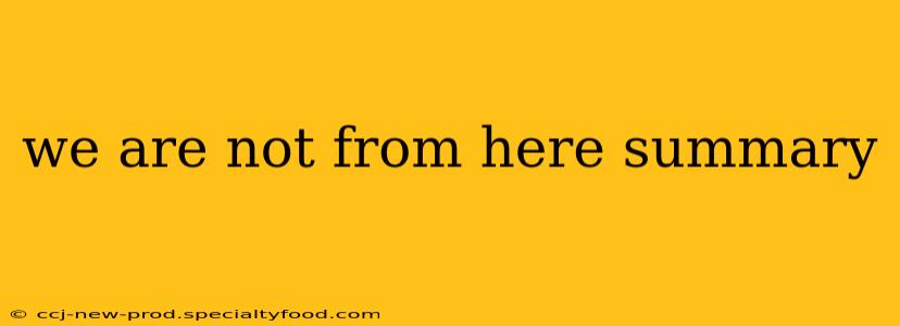 we are not from here summary